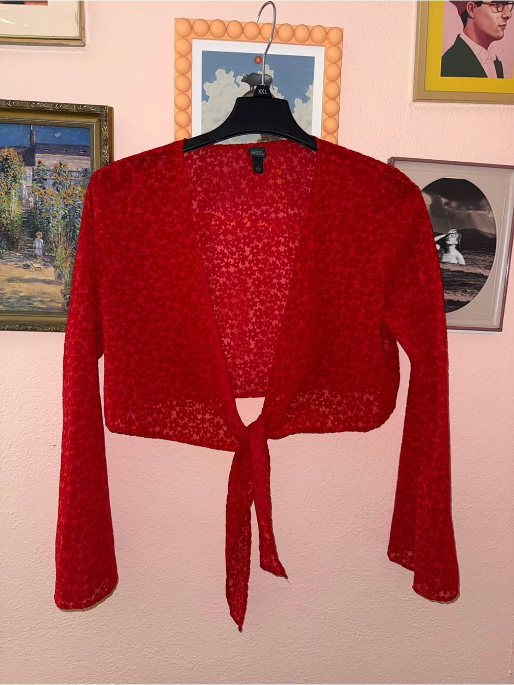 Wild Fable Red Tie-Front Lightweight Women's Crop Top